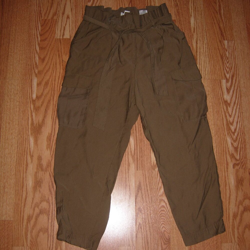 H&M Olive Cargo PaperBag Waist Baggy Pants 14